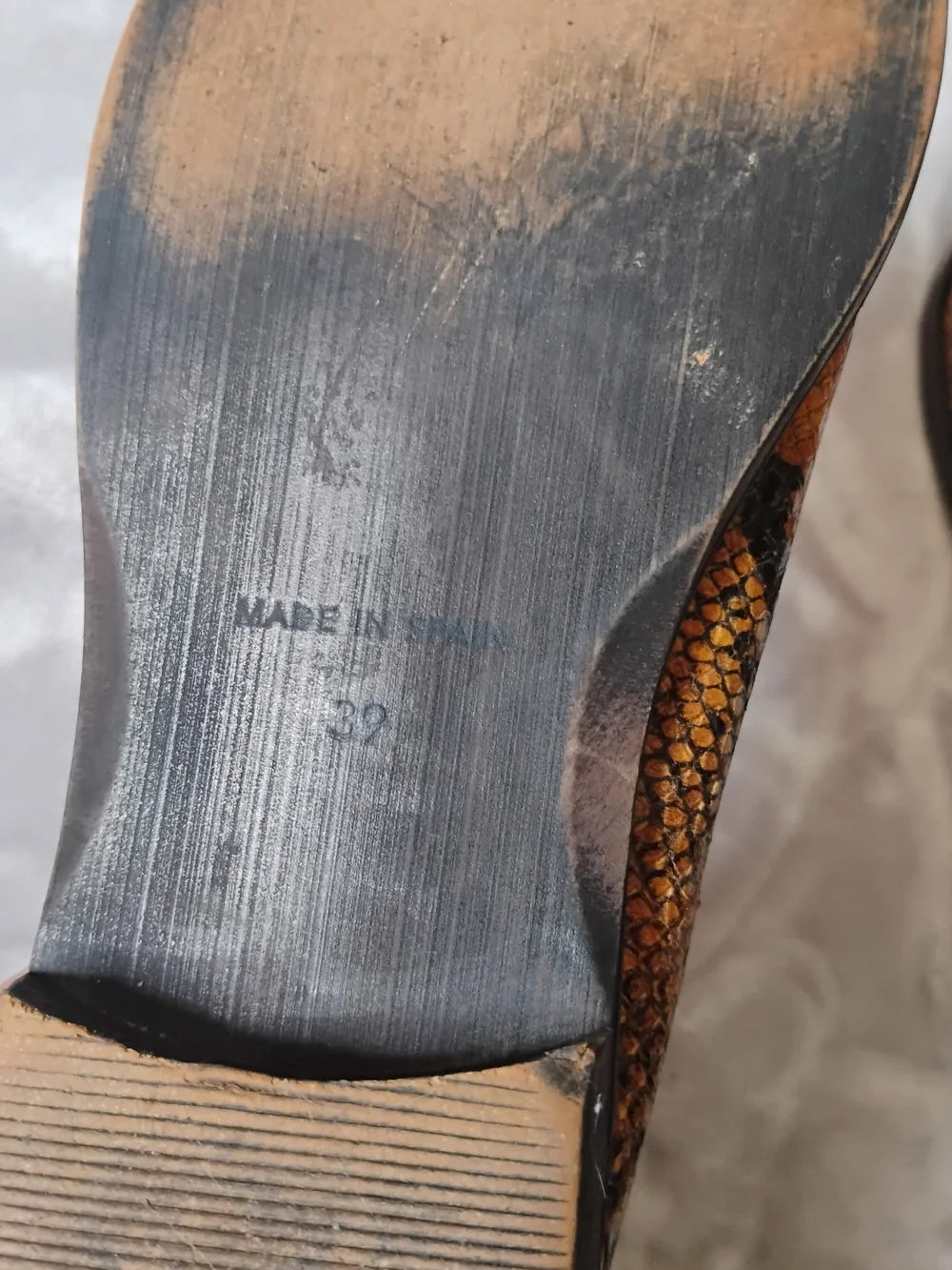 .Free People Royale Flat Snakeskin Python Leather Shoes Cutout Flats Sz 39 / 8.5